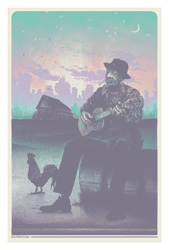 Link Image of Blues Rooster Art Print